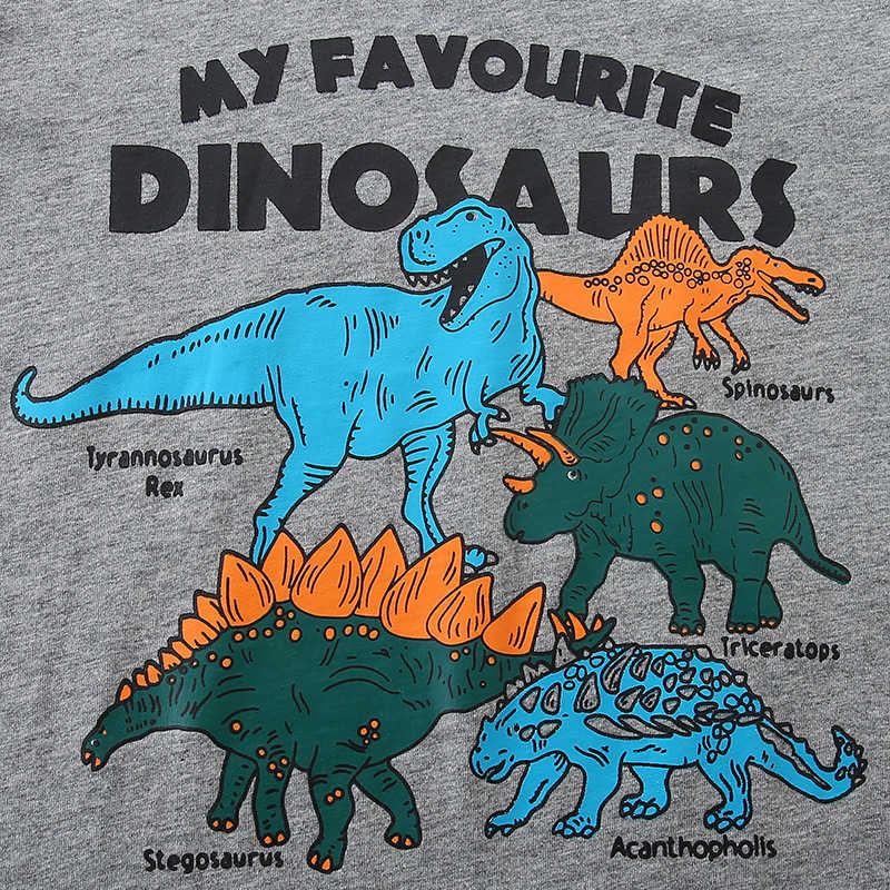 25 Summer New Boys' T-Shirt Children's T-Shirt Fashion Dinosaur Print Knitted Cotton Boys' Base Shirt
