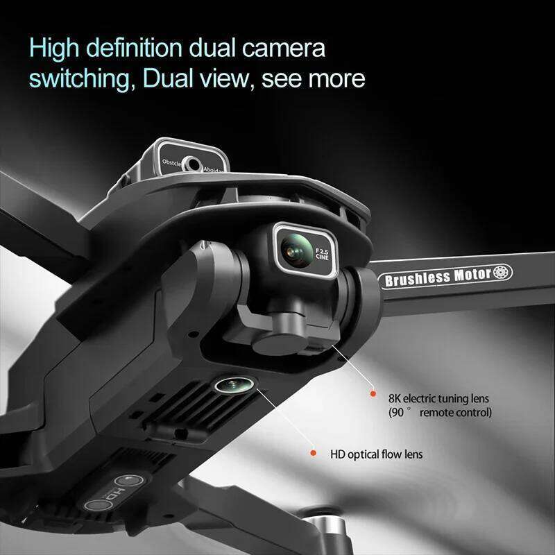 Drones New V168 MAX LCD Screen FPV 8K HD Camera 5G WIFI 360° Obstacle Avoidance GPS Drone Brushless RC Quadcopter Toys Dron