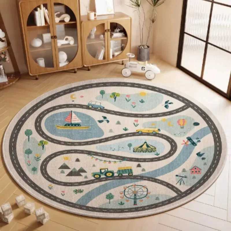 Round Animal Modular Carpet Children Room Reading 2024 New Carpets Bedroom Bedside Sofa Coffee Table Waterproof Anti Slip Rug C250913