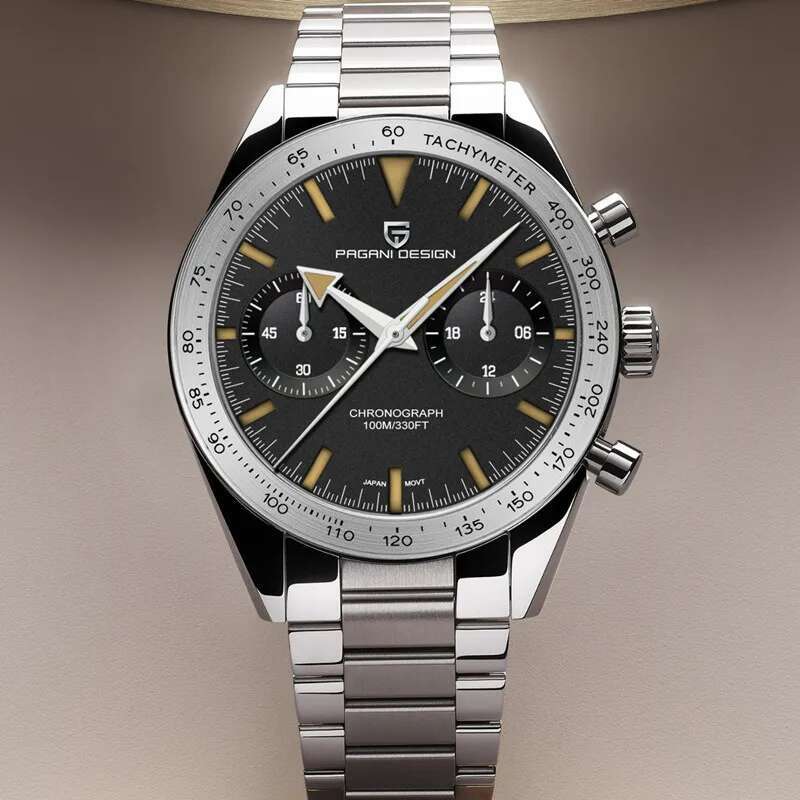 PAGANI DESIGN 2024 Mens watches Moon Quartz Watch men speed Sport waterproof Chronograph AR Sapphire VK64 Steel Retro Luminous