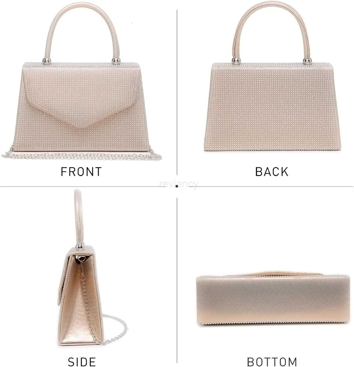 Womens Evening Bag Party Clutches Wedding Purses Cocktail Prom Handbags with Frosted GlitteringW250913