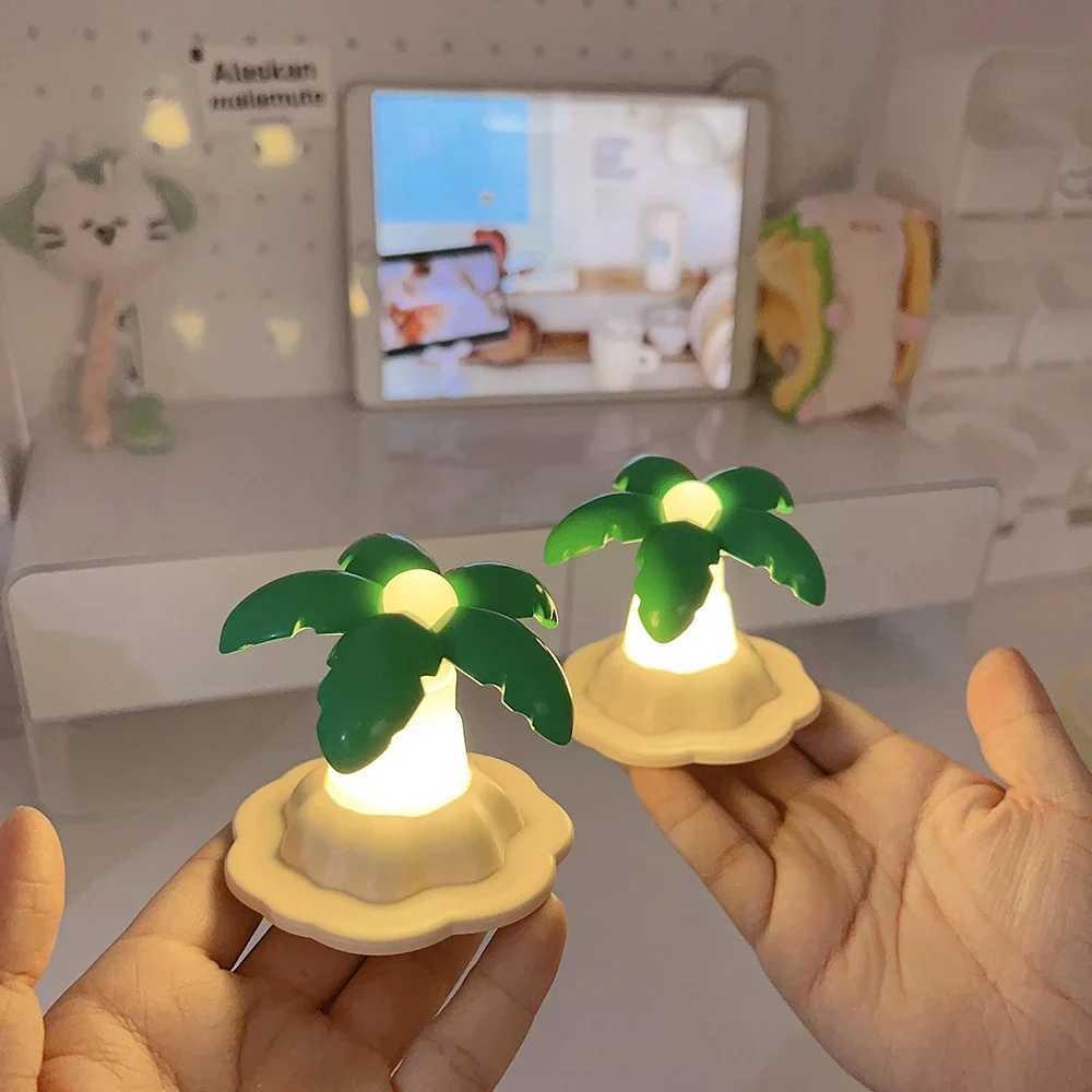Mini Night Light LED Cartoon Coconut Tree Desk Lamp Desktop Ornament Bedside Bedroom Table Lights Children Boy Holiday Gifts C250913