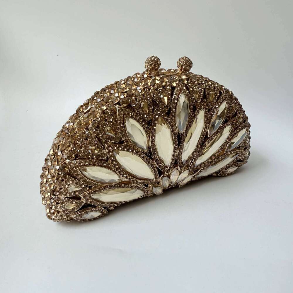 XIYUAN New Arrival Minaudiere Full Rhinestone Clutch Crystals Evening Handbag Women Party Prom Bag Bridal Clutches Wedding Purse