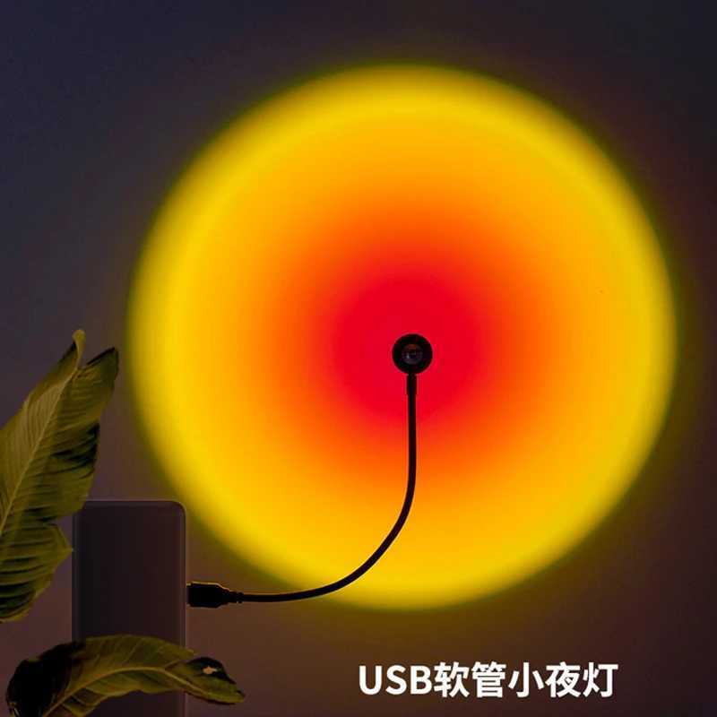 USB Sunset Lamp LED Rainbow Neon Night Light Projector Photography Wall Atmosphere Lighting for Bedroom Room Decor Nightlights C251122