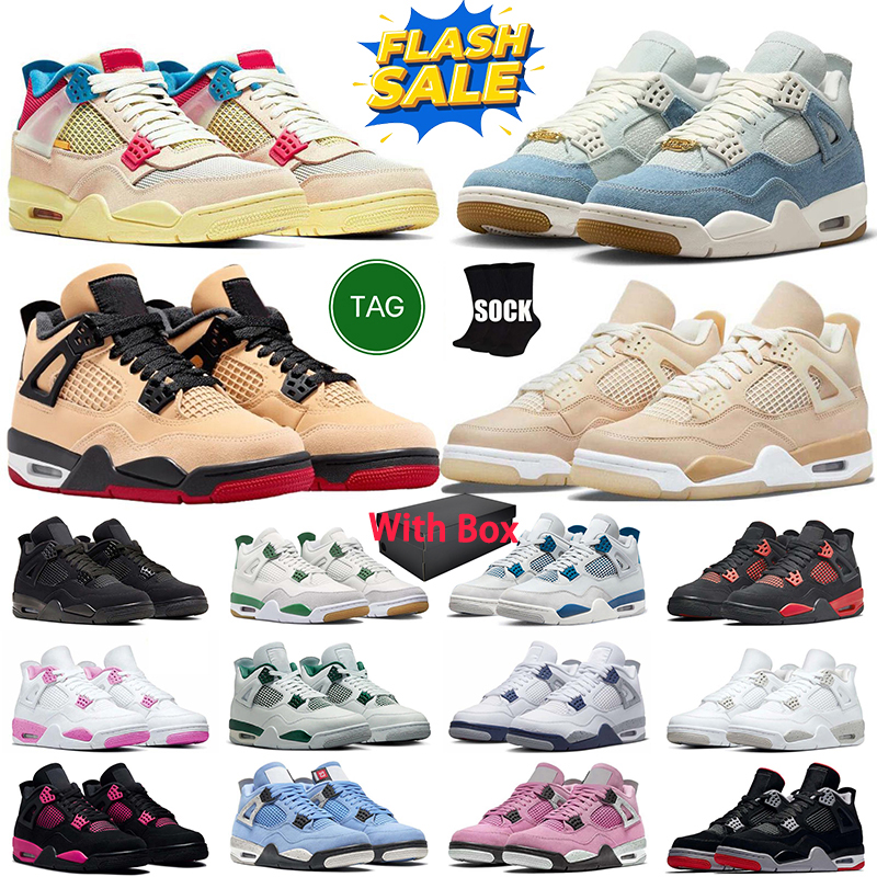 Basketball Shoes 4 4s Mens Sports Sneakers Pizza White Cement by Brick Bred Reimagined Military Black Cat Red Thunder University Blue men women trainers