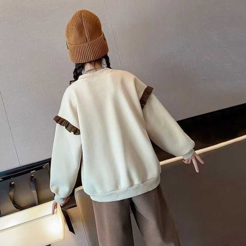 Sweatshirt Set Print Cartoon Top Pants 2Piece Sets for Girl Autumn Winter Suit Korean Childrens Clothes 2025 Outfits Kids C250913