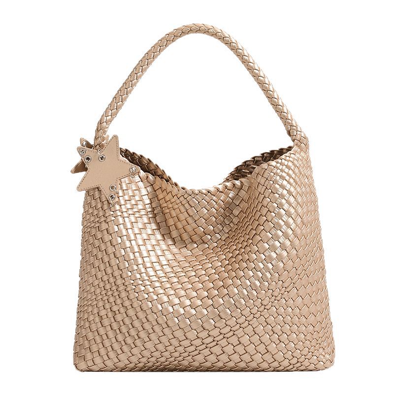Heming 2025 New Mother Child Tote Bag Hand Woven Bag Underarm Bag Shoulder Bag Fashion Large Capacity