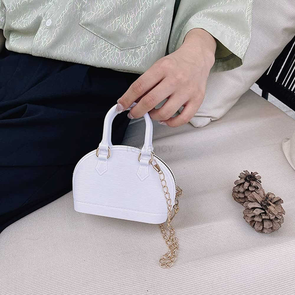 Little Girls Handbag Mini Chain Crossbody Shoulder Bag Shell Shape Zip Around Dome Tote Top Handle BagW250913