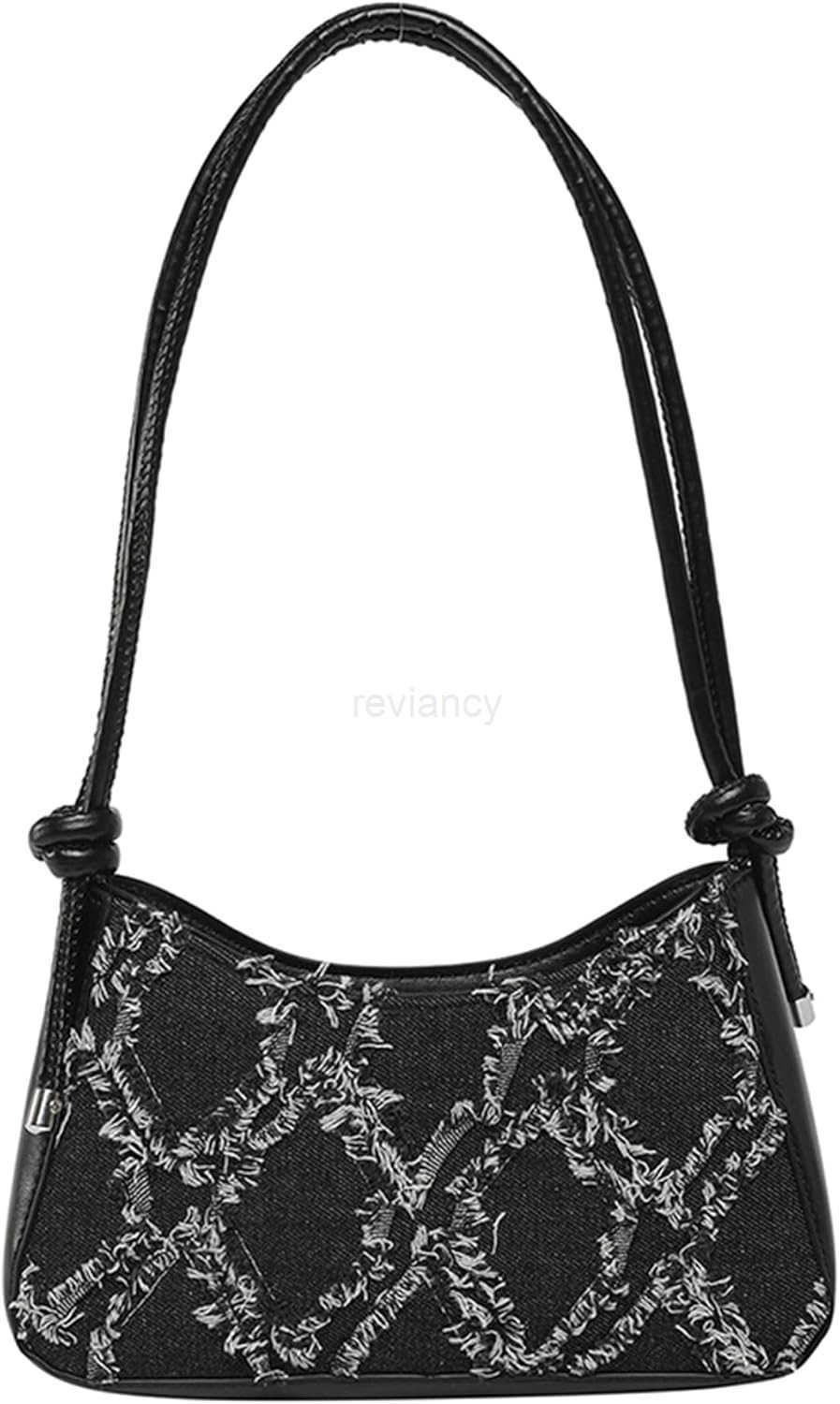 Womens Denim Shoulder Bags Top Handle Handbags Distressed Quilted Jean PursesW250913