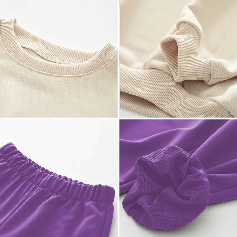 Autumn Fashion New Children Clothes Long Sleeve ONeck Top Solid Color Pants 2 Pcs Set 37 Years Girls Sports Casual Outfits C250913