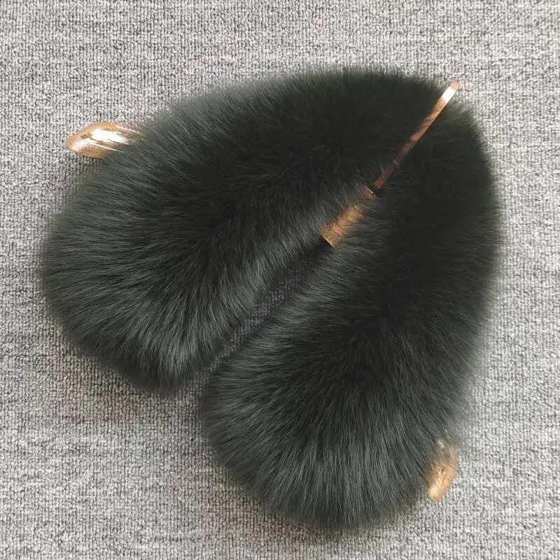 Real Fox Fur Collar For Woman Winter Warm Genuine Fur Scarf Real Fur Scarf Jacket Coat Decor Collar Shawl Detachable 250909