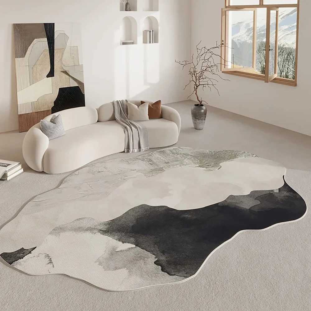 VIKAMA Facecloth Carpet Shaped Minimalist Living Room Mats Bedroom Rugs Coffee Table Sofa Mats StainResistant Rugs Home Decor C250913