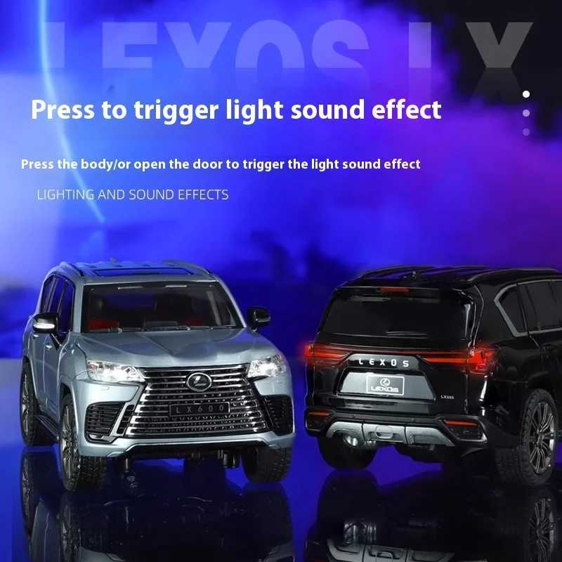 124 LEXUS LX600 Large Off Road SUV Alloy Diecast Car Model Sound Light Collect Hobby Childrens Toys Birthday Gift For Boys W250913