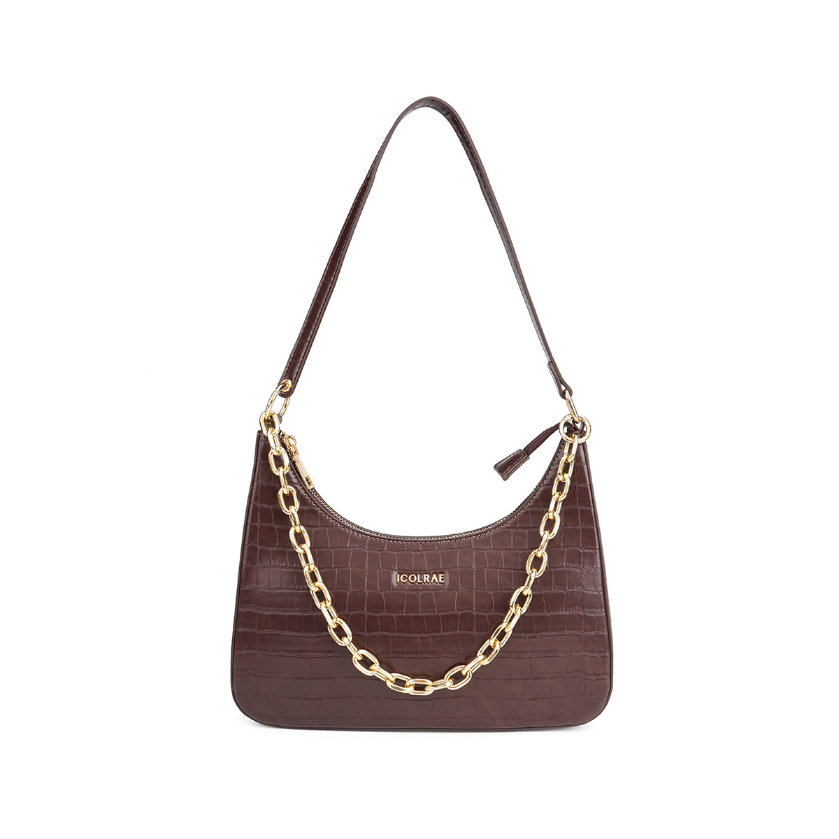 HERMIN 2025 New Crocodile Pattern Single Shoulder Underarm Women's Bag Fashion Crossbody Bag Chain Leather Bag