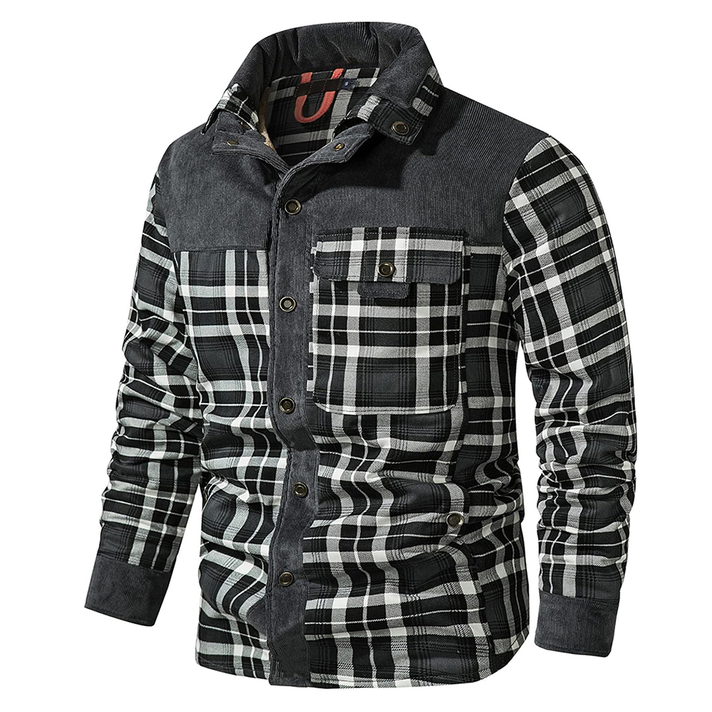 Men Plaid Shirt Warm 2025 New Autumn and Winter Flannel Long-Sleeved Shirts Casual Fashion Plaid Mens Jackets