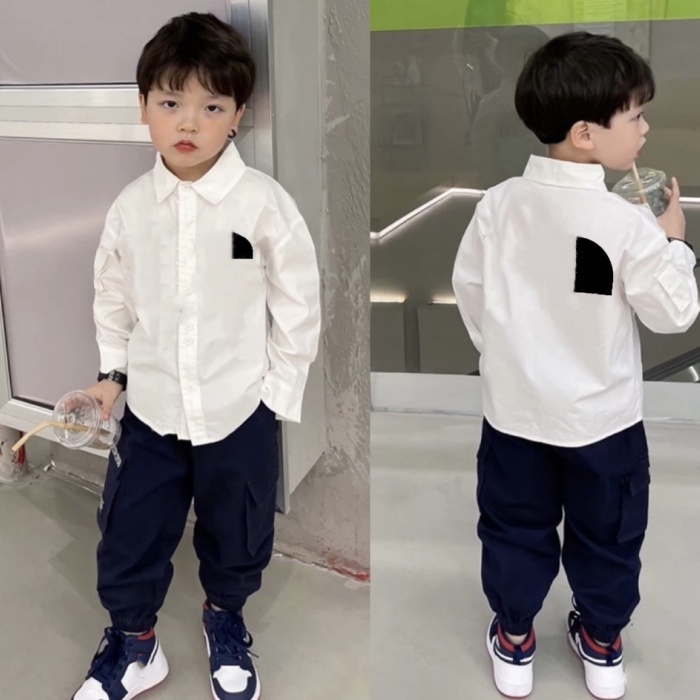 Kids Shirts toddler designer clothe baby shirts Long sleeves lapel luxury girl boy clothes Children's shirt Size 90cm-150cm a15