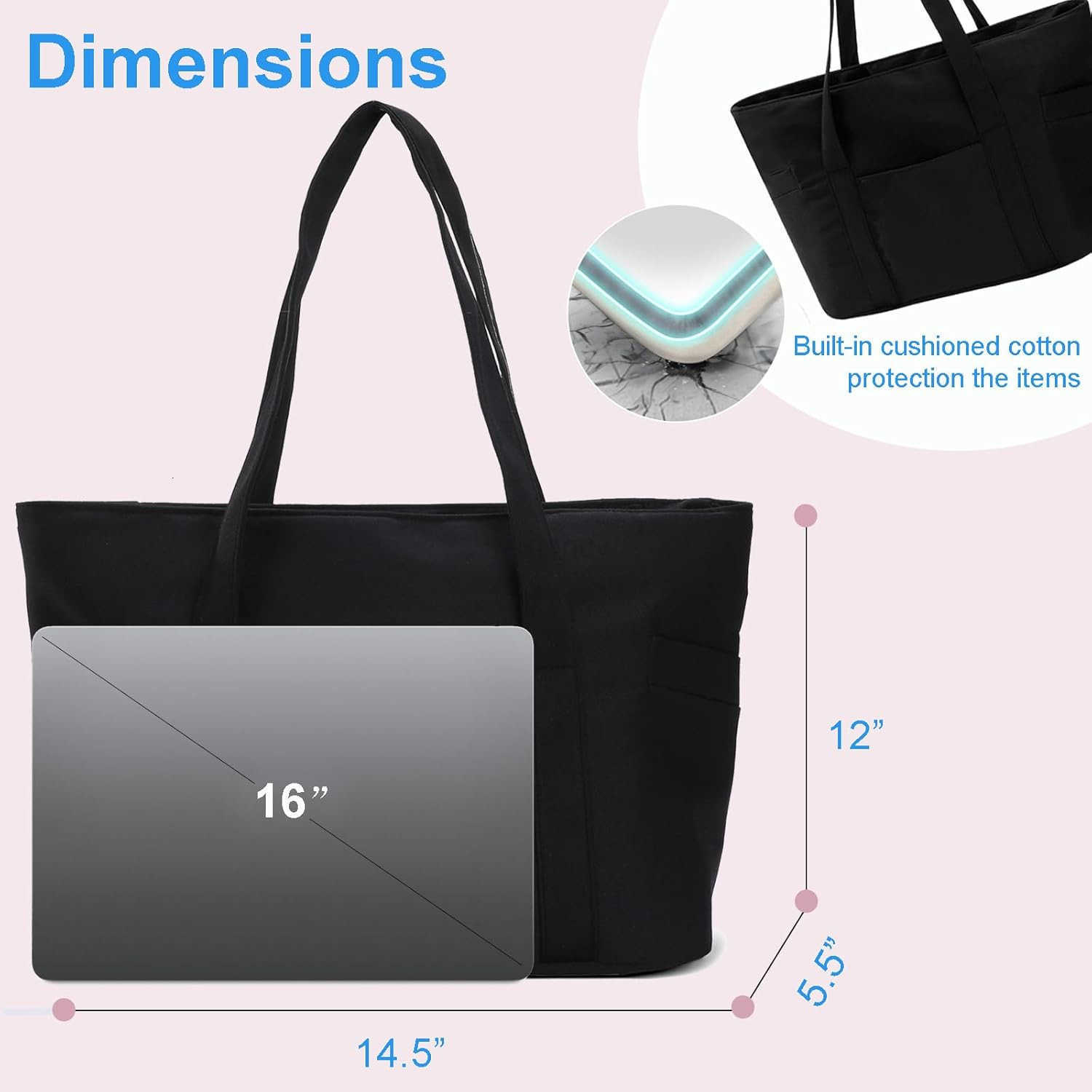 Tote Bag for Women Travel Essentials Large Tote Bag with Zipper Top Handle Handbag for Travel WorkW250913