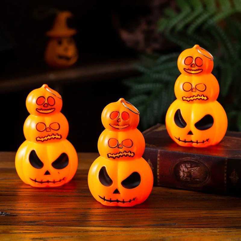 Halloween Pumpkin Night Lamp Lantern Handheld Halloween Pumpkin Pile Ornament Lamp Party Prop Lantern Halloween Night Lights C250913