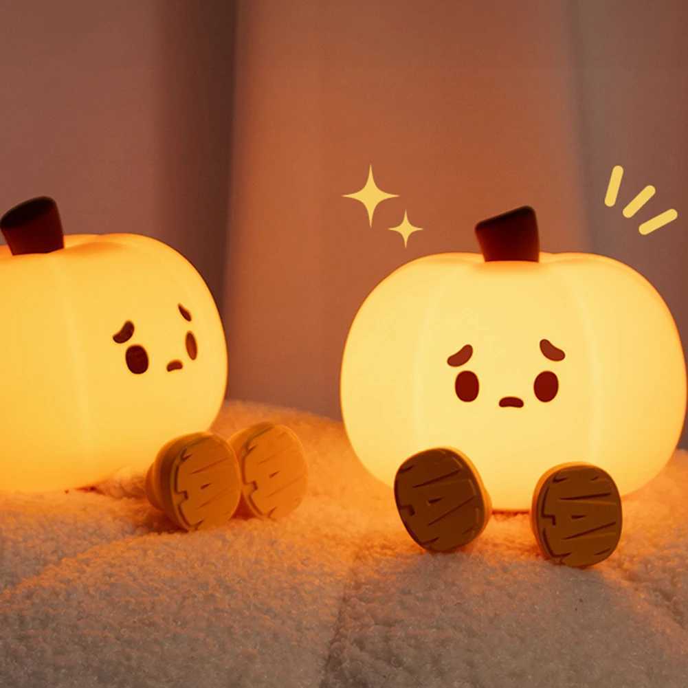 Pumpkin Halloween Led Night Light Ghost Panda Silicone Sleep Lamp Portable USB Rechargeable Nursery Bedroom Bedside Lamp C251122