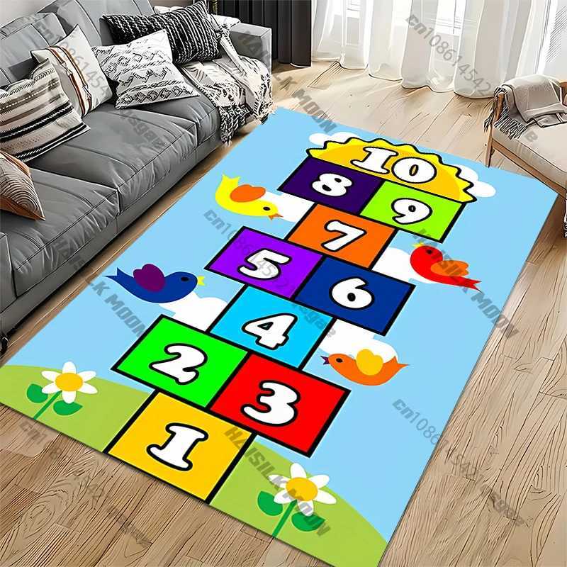 Cartoon Hopscotch Numbers Game Carpet for Living Room Game Rugs Soft Floor Cartoon Rugs Bathroom Rug Mat Yoga Mat C250913
