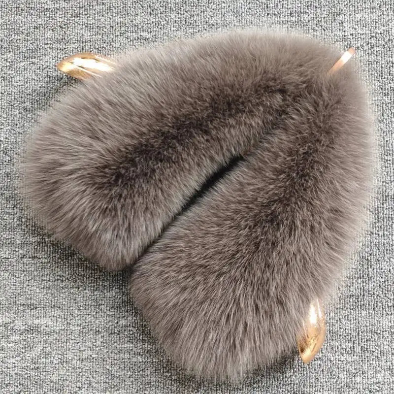 Real Fox Fur Collar For Woman Winter Warm Genuine Fur Scarf Real Fur Scarf Jacket Coat Decor Collar Shawl Detachable 250909