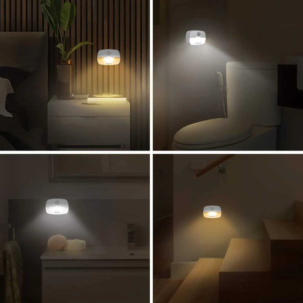 Motion Sensor Light Indoor LED Night Light Stick on Nightlight Battery Operated Lights for Hallway Stair Closet Bedroom Bathroom C250913