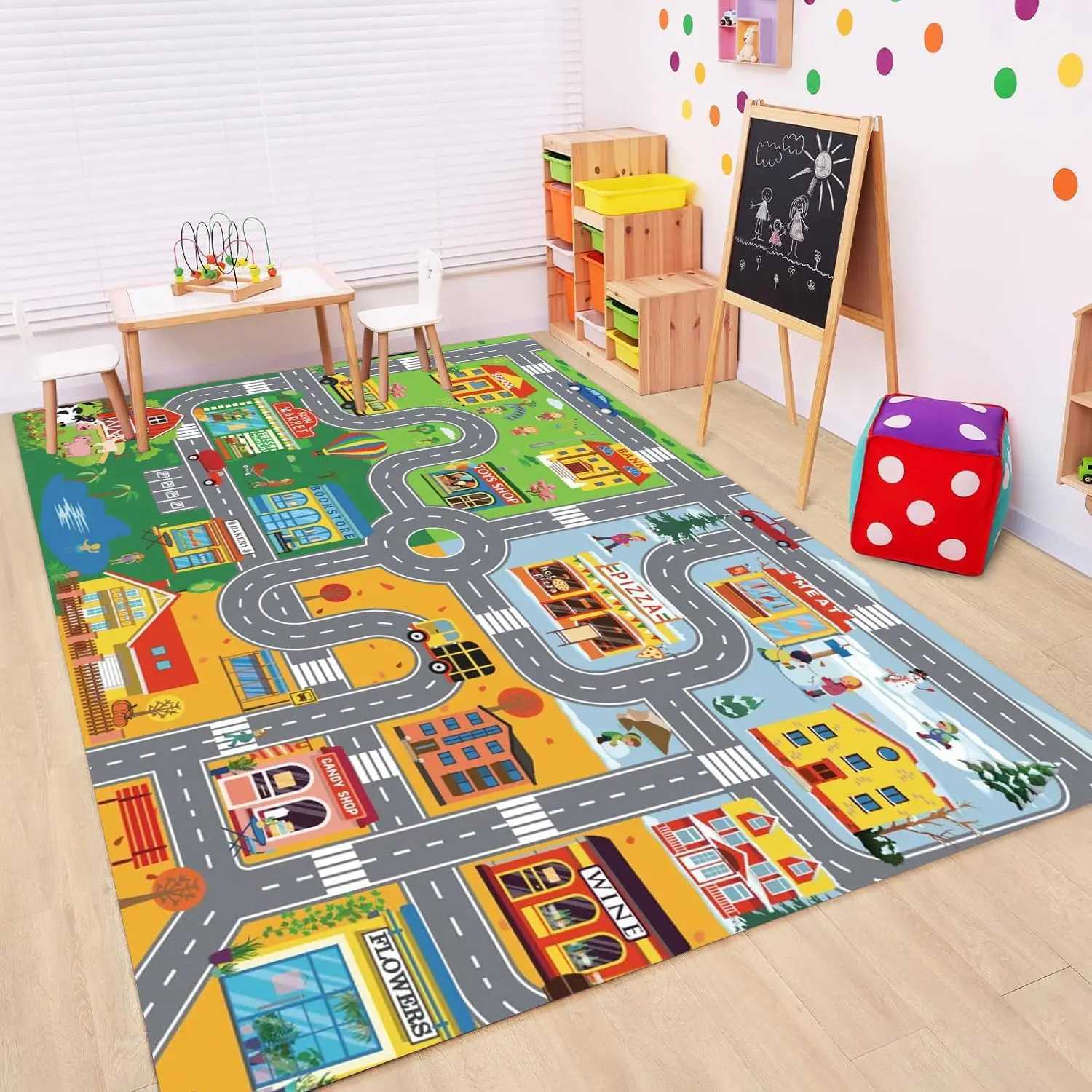Car Track Rug Car Rugs for Kids Toy Cars City Life Road Rug for Kids Play Mat for Boys Girls Playroom Living Room Classroom C250913