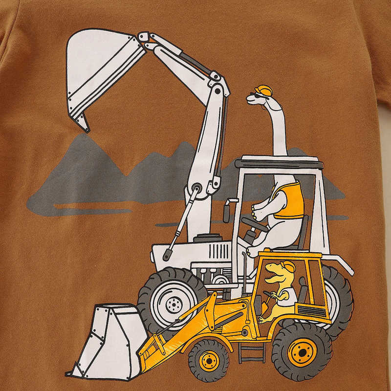 Children's Fashion T-Shirt Knitted Cotton Cartoon Print Boys' T-Shirt Fashion Round Neck Children's Short Sleeve Top