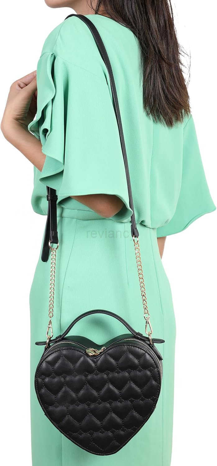 Heart Shape Satchel Crossbody Purse for women Zip Around Shoulder BagW250913