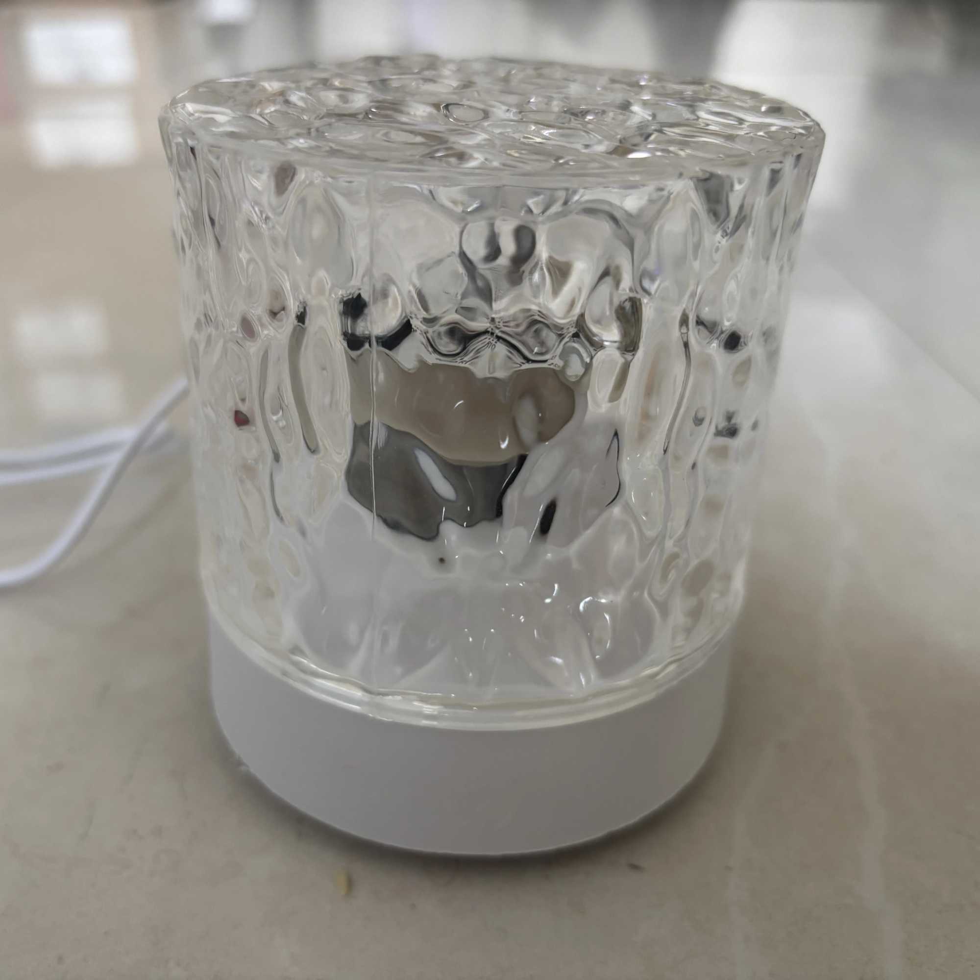 Cylindrical water ripple atmosphere light mood night light crystal rotating projection color bedroom bedside atmosphere small ta C251122