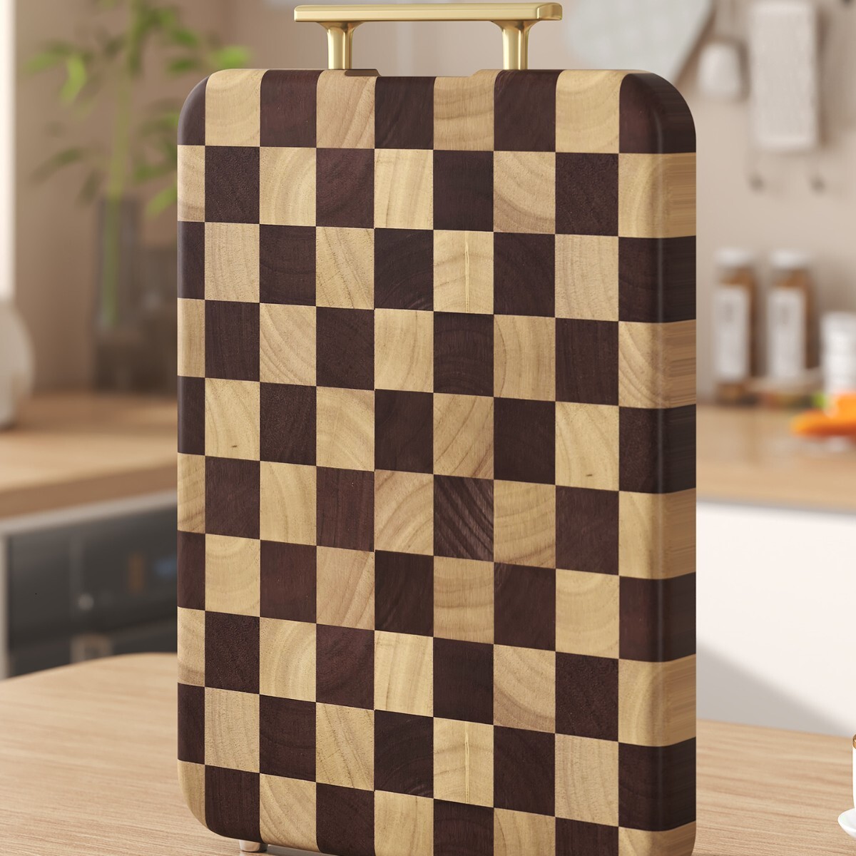 Shijian Checkerboard Ebony Wood Cutting Mildewproof Household Chopping Block Sticky Board Antibacterial Anti-Crack