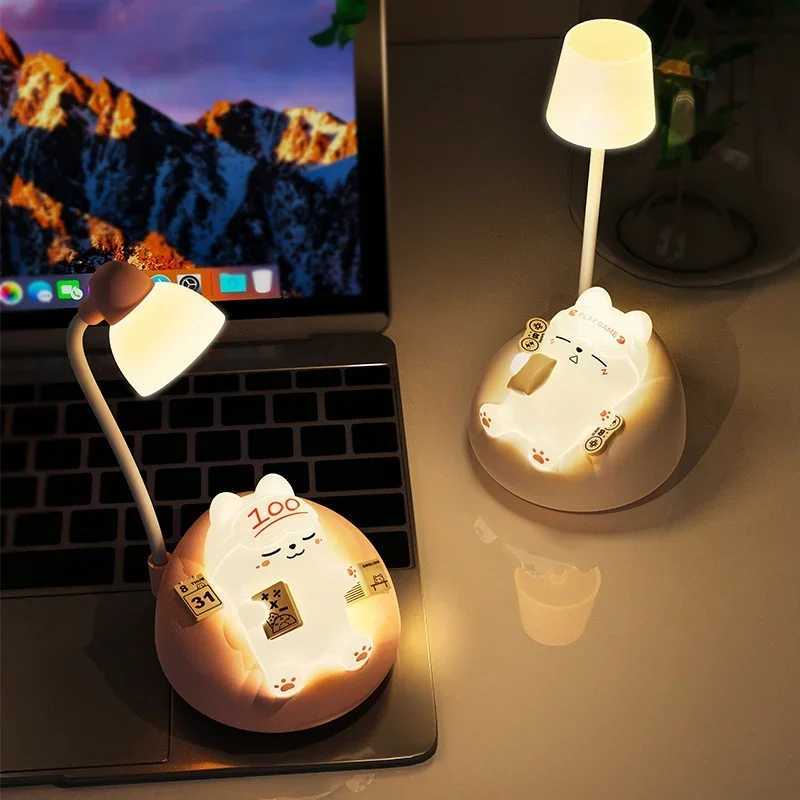 Cute Cat Night Light Accompany Children Birthday Gift Rechargeable Cartoon Silicone Sleeping Lamps Room Bedside Decoration C250913