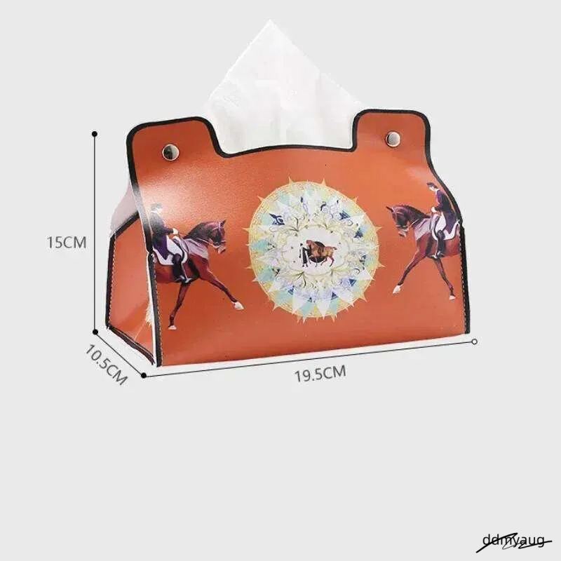Retro Furniture Tissue Box PU Napkin Holder Desktop Bedroom Coffee Table Paper Drawer Leather Car Universal Organizer ddmyAug