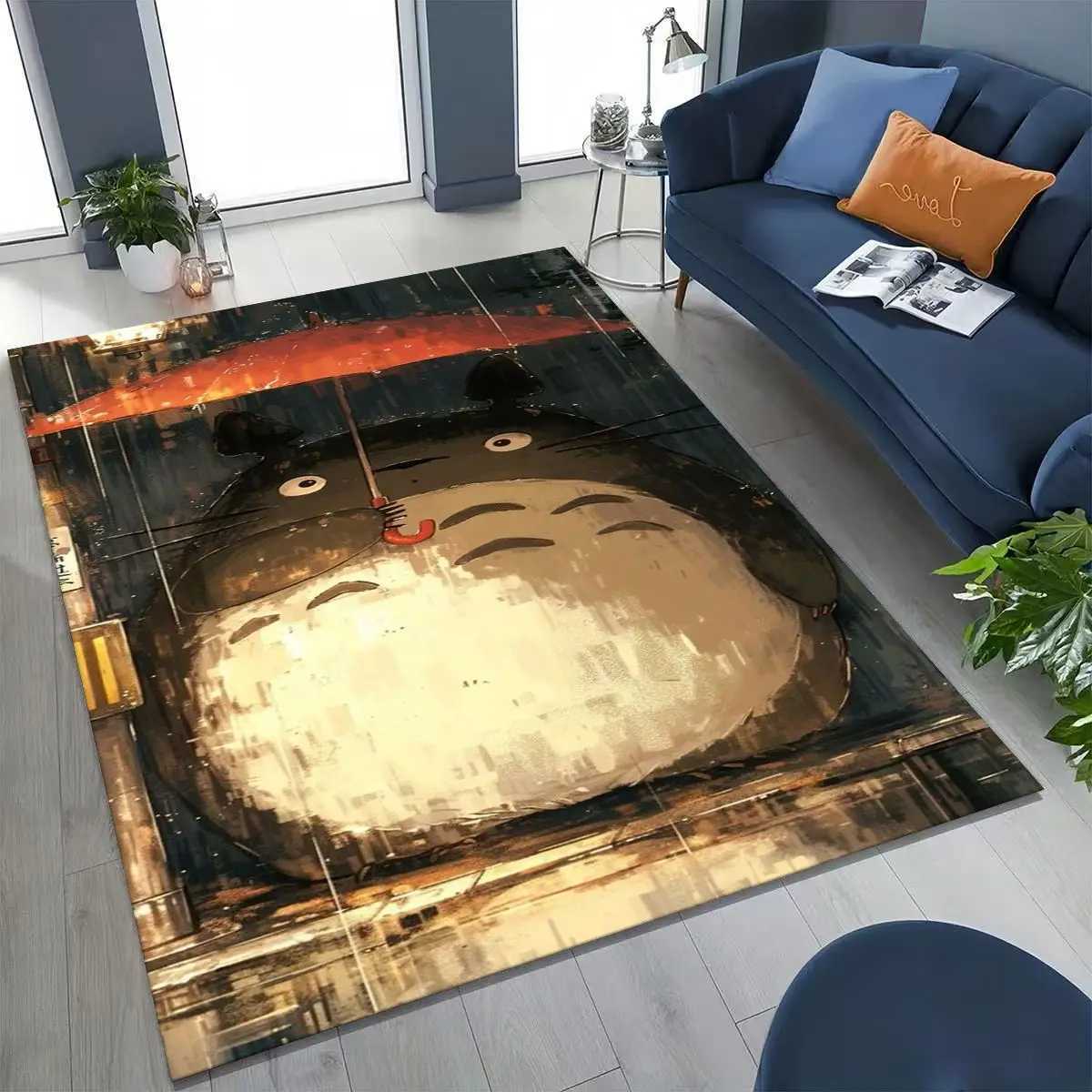 Kawaii TTotoros Cartoon Art Carpet Rug for Bedroom Living Room Sofa Home Doormat DecorLarge Kids play Nonslip Floor Mat C250913