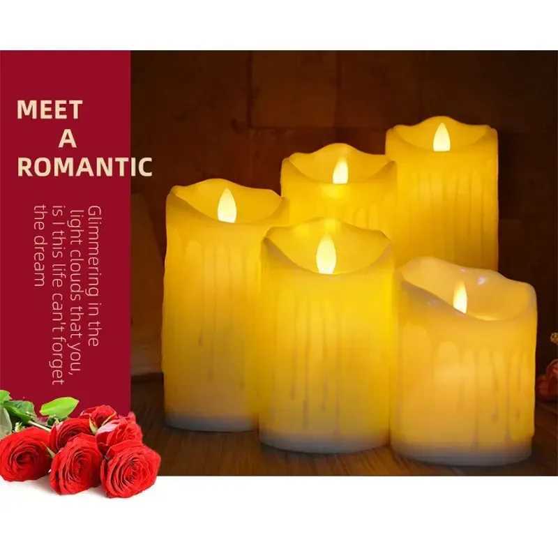 1pc Led Simulation Tearing Swing Electronic Candle Lights Home Use Smokeless Lighting Birthday Hotel Wedding Decoration C251122