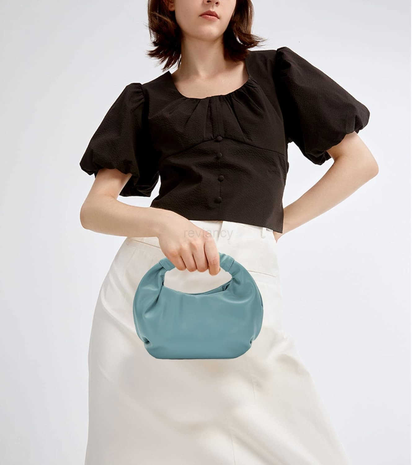 Mini Hobo Tote Bags for Women Soft Leather Clutch Purses for Women CloudShaped Top Handle BagsW250913