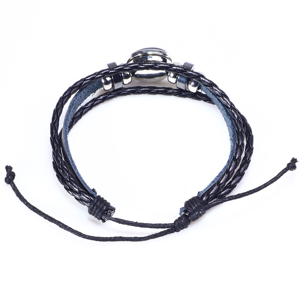 Qino Zodiac Leather Beaded Couple Bracelet Versatile Jewelry ddmymoon