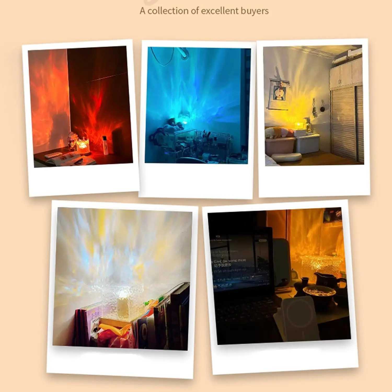 Ocean Wave Projector Light 16 Colors Midnight Aura Aurora Glow Lamp Home Office Bar Restaurant Underwater Projector Night Light C250913