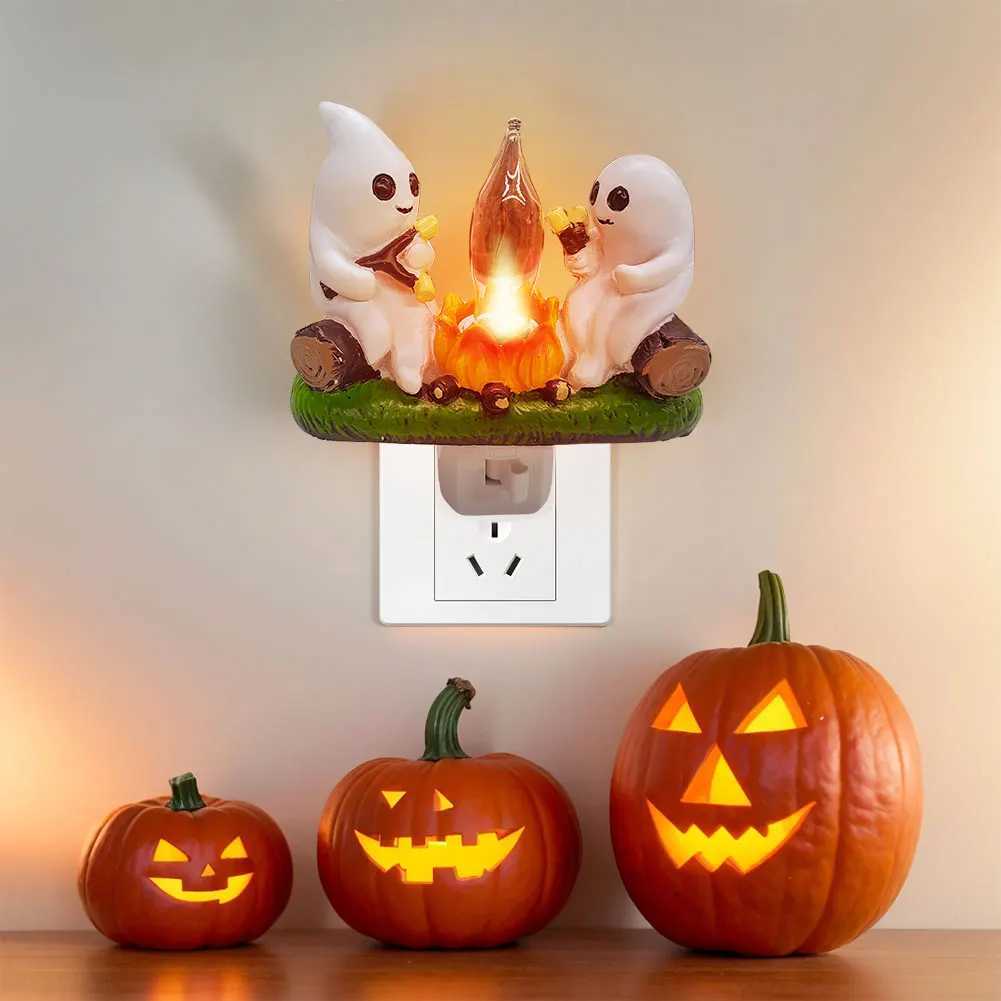 Ghost Campfire Flickering Nightlight Ghost Campfire Flickering Plug in Night Light Halloween Ghost Night Light Halloween Gifts C250913