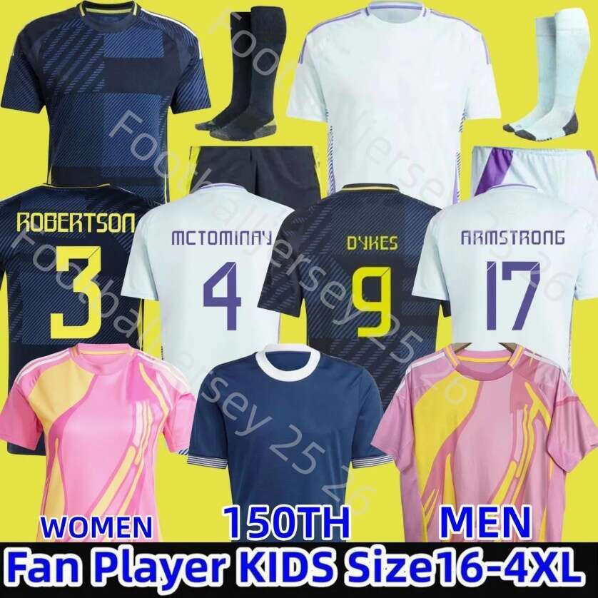 25 26 Scotland Soccer Jerseys ROBERTSON McTominay MCGREGOR McGREGOR SHANKLAND 2025 2026 Football Shirt unifrom pink WOMEN 150TH men kids kits