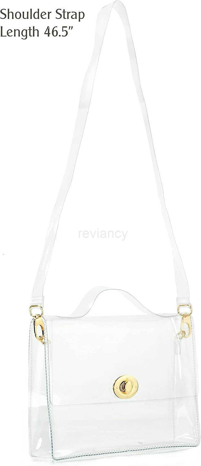 Clear Bag with Turn Lock Closure Womens Cross Body Handbags Stadium ApprovedW250913