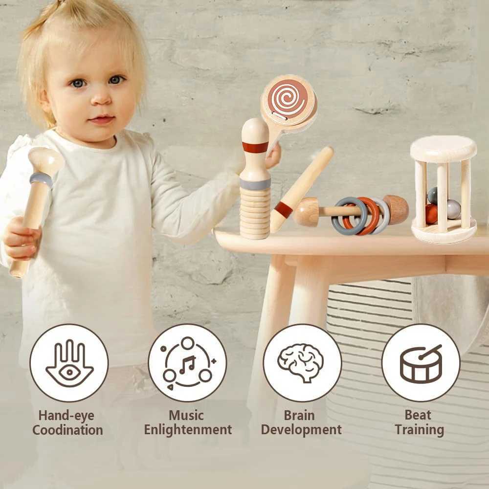 Baby Musical Toys Montessori Toys Wooden Percussion Instruments Set oddler Music Toys Preschool Educational Birthday Gift C250913