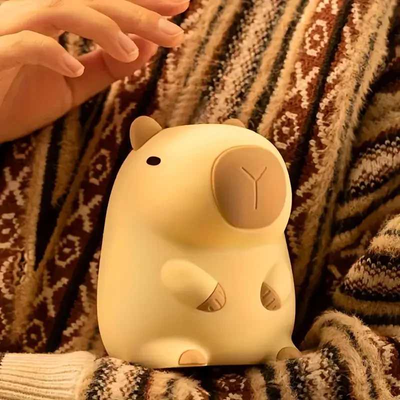 Cute Pet Capybara Night Light Cute Cartoon Creative Bedside Light Cute Dimming Pat Dimming Sleep Cute LED Desk Cute Dimming Pat C251122
