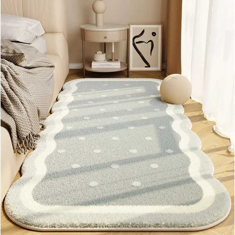 VIKAMA Imitation Cashmere Carpet Plush Skin Friendly Bedroom Bed Blanket Foot Mat Insulation Living Room Carpet Home Decoration C250913