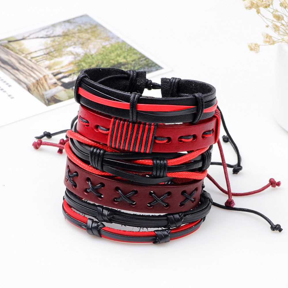 Temu Fashion Simple Woven Multi-Set Combination Men's Bracelet Personality Light Accessories ddmymoon