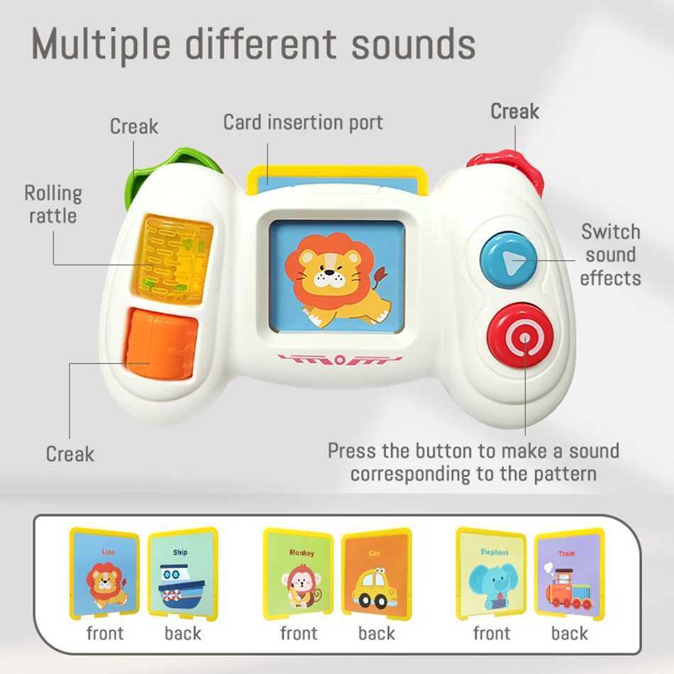Baby Simulation Game Console Toy Flash Card Learning Toy with MusicLight Finger Action Fine Training Educational Montessori Toy C250913