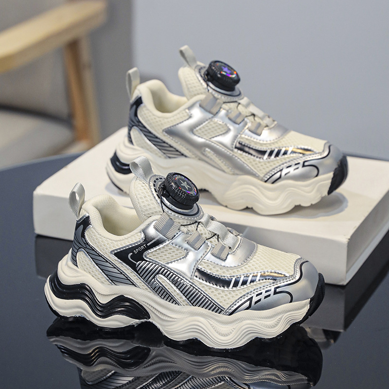 New Design Children Mesh Sports Shoes Breathable Non Slip Soft Sole Casual Fashion Versatile Kids Sneakers