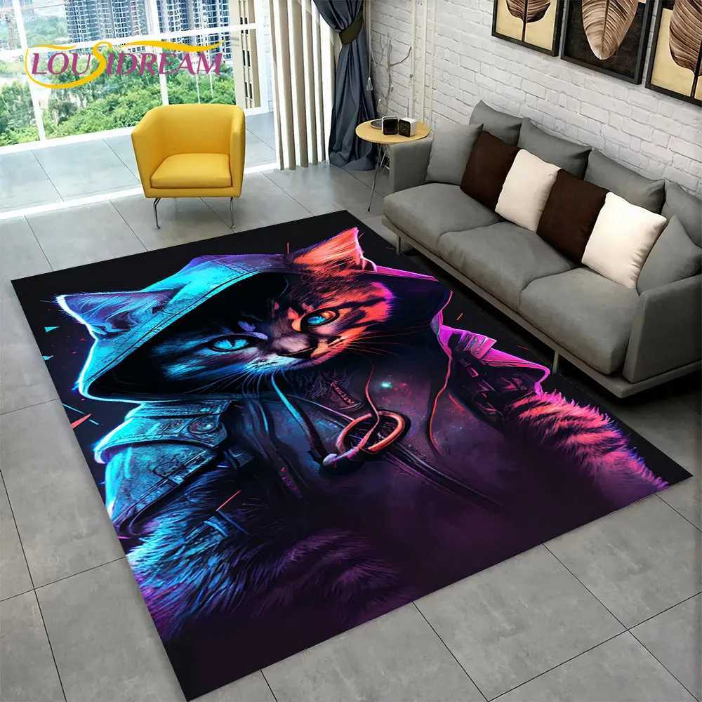 3D Cartoon Cute Cat Area Rug LargeCarpet Rug for Living Room Bedroom Sofa Doormat Kitchen DecorationChild Nonslip Floor Mat C250913