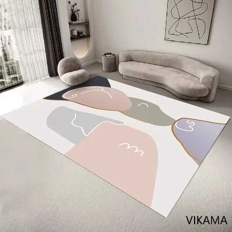 VIKAMA Abstract Shapes Crystal Velvet Rug Non slip Fade resistant Bedroom Living Room Home Deco C250913