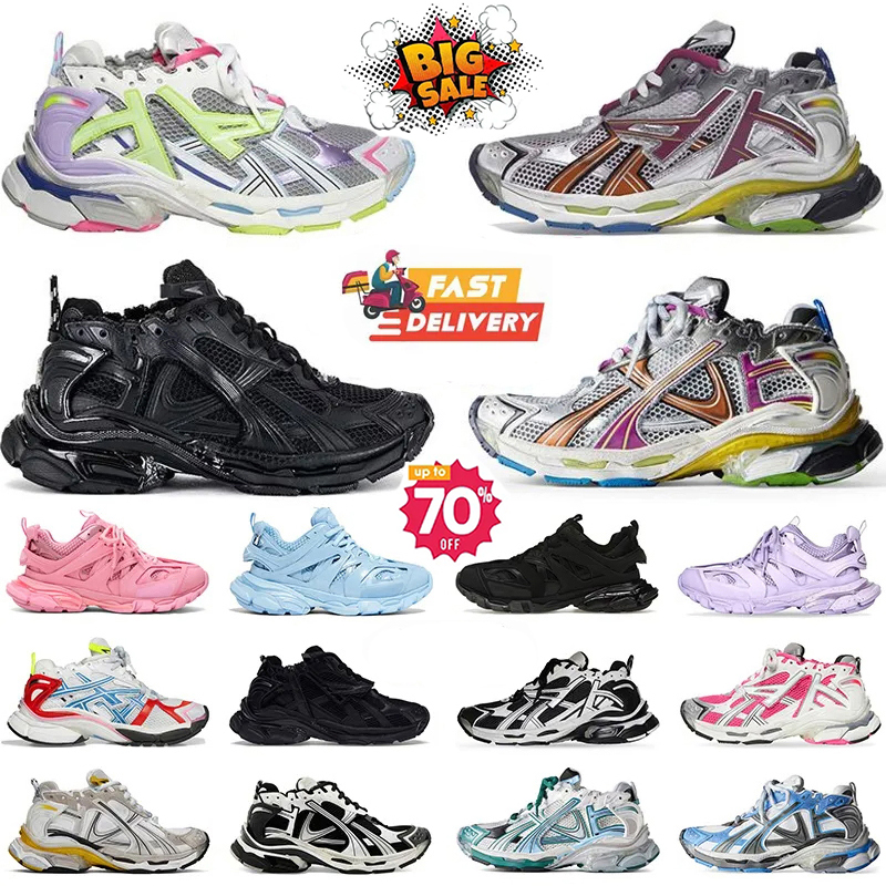 Designers Track 3.0 Runner 7.0 7.5 vintage women men casual shoes P Runners sneaker Trainers black white pink blue Bury sneakers size 36-46